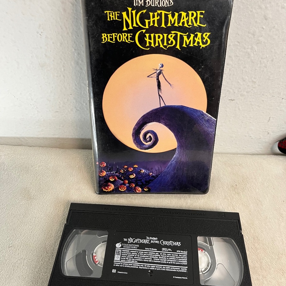 The Nightmare Before Christmas 1994 VHS Film Tim Burton, Clamshell Case